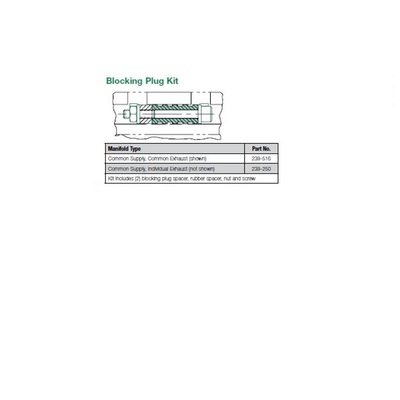 239-516 NUMATICS/AVENTICS MANIFOLD PART L2 SERIES BLOCKING PLUG COM SUPPLY/COM EXH