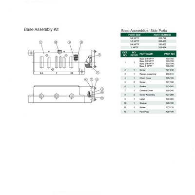 NUMATICS/AVENTICS VALVE BASE 250 SERIES 3/8" NPT SIDE PORTS (3A/3C)