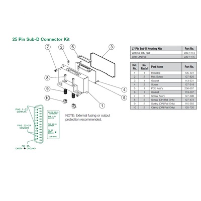 P599AE428441001 NUMATICS/AVENTICS MANIFOLD PART 501,502,503 SERIES 25 PIN SUB-D CONNECTOR