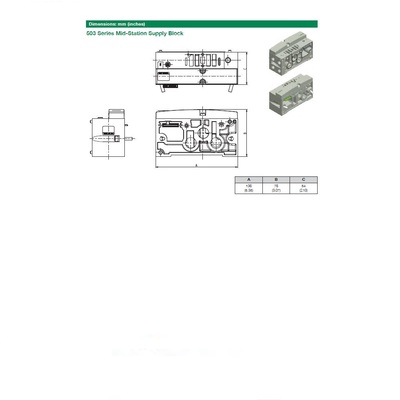 G503AZM22MA0010 NUMATICS/AVENTICS BLANK PLATE/MID STATION SUPPLY BLOCK 503 SERIES 2 STA 1/4" G SIDE PORTS DZB (PTY)
