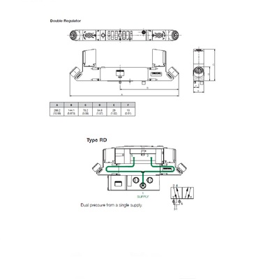 R503ARD110A0030 NUMATICS/AVENTICS SANDWICH REGULATOR 503 SERIES DUAL PR 10-130PSI (ISO 15407-1)