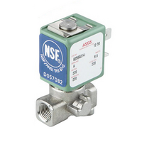 ASCO STAINLESS STEEL PROCESS SOLENOID VALVE 8256 SERIES 2/2 NC SPR RTN 110VAC, 0.19CV, 1/8" NPT, UNIVERSAL, FKM SEAL