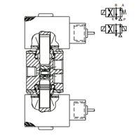 8340G001 120/60 ASCO AIR ONLY PROCESS VALVES 8340 SERIES 4/2 INLINE, 120VAC, 0.1 CV, 1/4" NPT