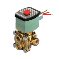 ASCO BRASS PROCESS SOLENOID VALVE 8342 SERIES 4/2 INLINE, 120VAC, 0.7CV, 1/4" NPT