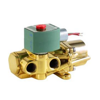 ASCO BRASS PROCESS SOLENOID VALVE 8344 SERIES 4/2 INLINE, 110VAC, 0.8CV, 1/4" NPT, CONTINUOUS DUTY