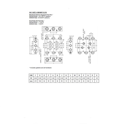 8985041422 NUMATICS/AVENTICS MANIFOLD BLOCK ISO4 5599/1 SERIES 3/4" G S/B PORTS