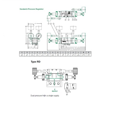 152RD100J016P00 NUMATICS/AVENTICS SANDWICH REGULATOR MK15 SERIES DUAL PR 10-130PSI, (B)JMP PL
