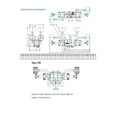 152RE100O000000 NUMATICS/AVENTICS SANDWICH REGULATOR MK15 SERIES DUAL PR A, B 10-130PSI, HW