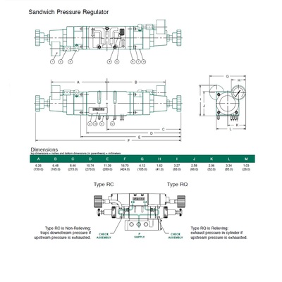 554RC100JP00000 NUMATICS/AVENTICS SANDWICH REGULATOR MK55,SPA55 SERIES DUAL PR/NRC 10-130PSI