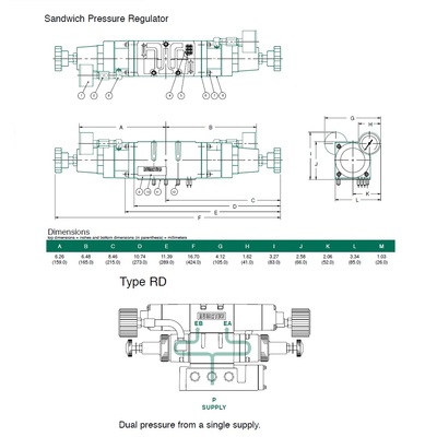 554RD400JP00000 NUMATICS/AVENTICS SANDWICH REGULATOR MK55,SPA55 SERIES DUAL PR 5-60PSI