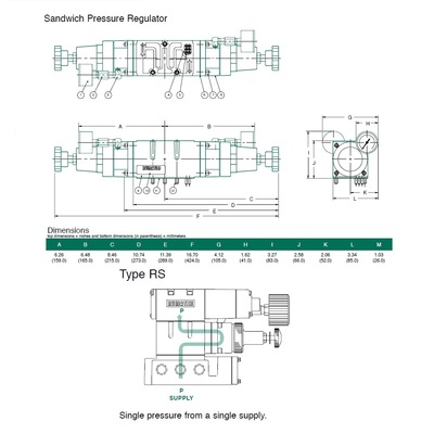 554RS100JP16W00 NUMATICS/AVENTICS SANDWICH REGULATOR MK55,SPA55 SERIES SGL PR 10-130PSI, TFG