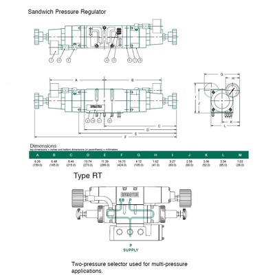 554RT100JP00000 NUMATICS/AVENTICS SANDWICH REGULATOR MK55,SPA55 SERIES 2 PR SEL 10-130PSI