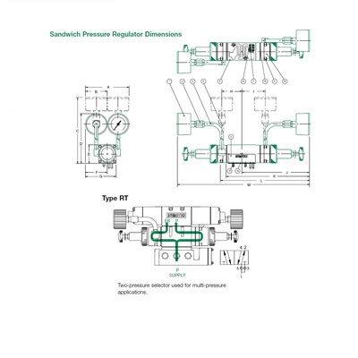 081RT100J012H00 NUMATICS/AVENTICS SANDWICH REGULATOR MK8 SERIES 2 PR SEL 10-130PSI, NO GAUGE