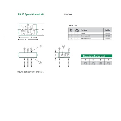 127-323 NUMATICS/AVENTICS MANIFOLD PART MK15 SERIES SCREW FOR SPEED CONTROL
