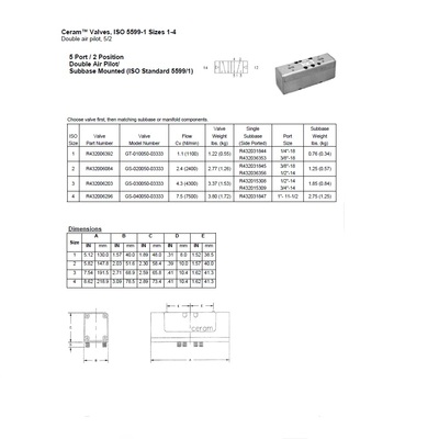 R432006392 NUMATICS/AVENTICS AIR-PILOT VALVE ISO1 5599/1 SERIES 5/2 DETENT