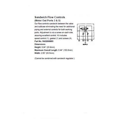 R432008895 NUMATICS/AVENTICS SANDWICH SPEED CONTROL ISO3 5599/1