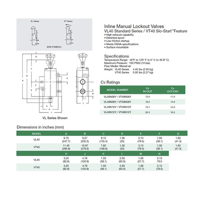 VL40G10AY NUMATICS/AVENTICS QUICK EXHAUST LOCKOUT VALVE 40 SERIES 1 1/4" G, MUFFLER