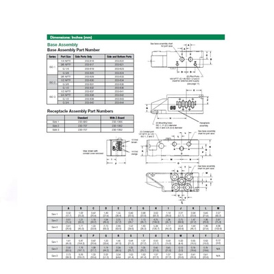 203-820 NUMATICS/AVENTICS VALVE BASE ISO1 SERIES 3/8" G SIDE PORTS (3A/3C)