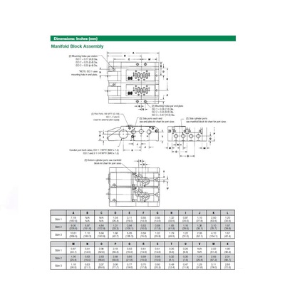239-2137 NUMATICS/AVENTICS MANIFOLD BLOCK ISO2 SERIES 1/2" NPT S/B PORTS SZB (Z1)