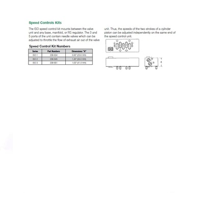 239-645 NUMATICS/AVENTICS SANDWICH SPEED CONTROL ISO2 SERIES W/PLUG