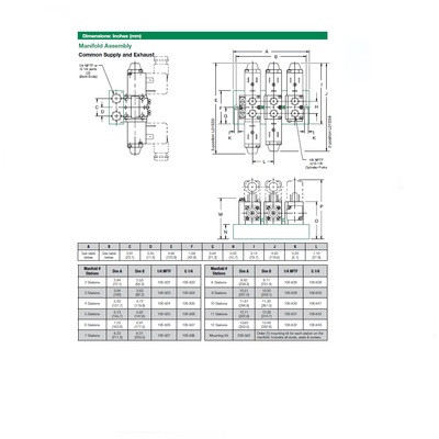106-830 NUMATICS/AVENTICS MANIFOLD L01 SERIES 10 STATION 1/4" NPT