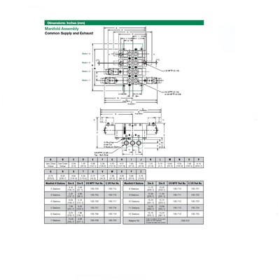 106-708 NUMATICS/AVENTICS MANIFOLD L2 SERIES 6 STATION 3/8" NPT