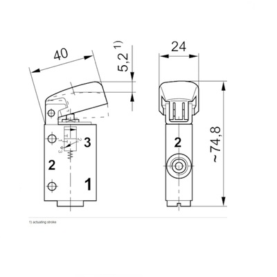 0820402104 NUMATICS/AVENTICS MECHANICAL VALVE AP SERIES 3/2 SPR RTN 1/8" G (PUSHBUTTON)
